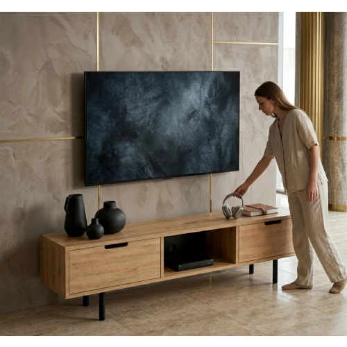 Szafka RTV-27 Drewno Lite Dąb Loft Lakier Rozmiary od 100 cm do 200 cm PREMIUM